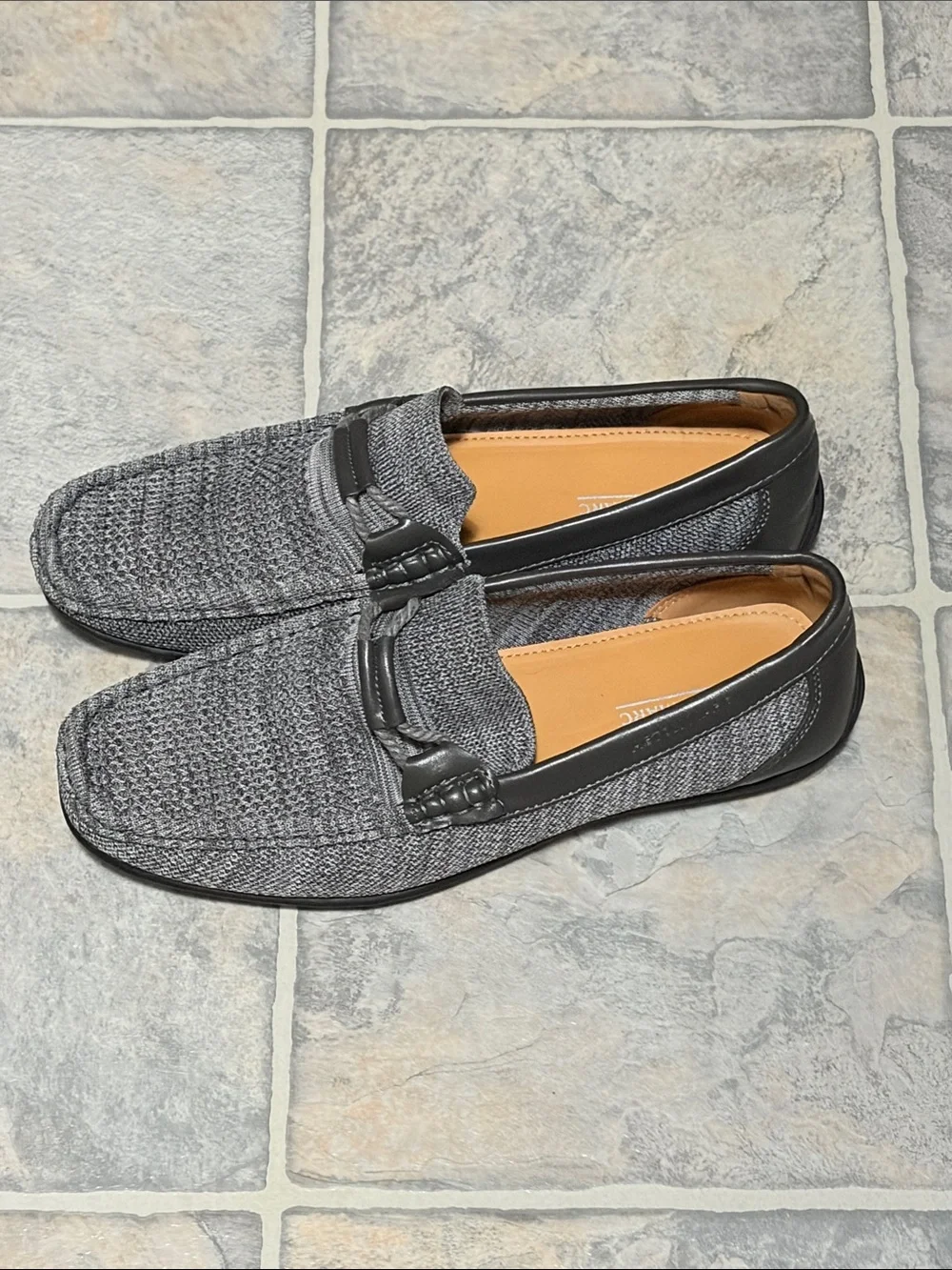 Aston Marc Men's Gray Knit Slip-On Loafers